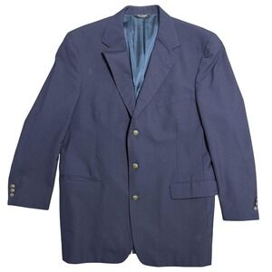Jos A Bank Blazer Mens 46L Navy 100% Wool Mitchell 3 Button‎ Sport Coat Jacket